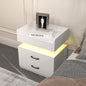 2 Set Nightstand with Adjustable LED Strip Light, 2-drawers, Large Storage Space, Suitable for Bedside Table, Coffee Table, Sofa Side Table or End Table for Study Desk New Era Fashion LLc