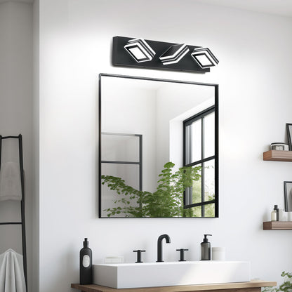 Matte Black Vanity Light Fixtures 3 Lights Up and Down LED Modern Bathroom Vanity Lights Over Mirror Acrylic Black Bath Wall Lighting New Era Fashion LLc