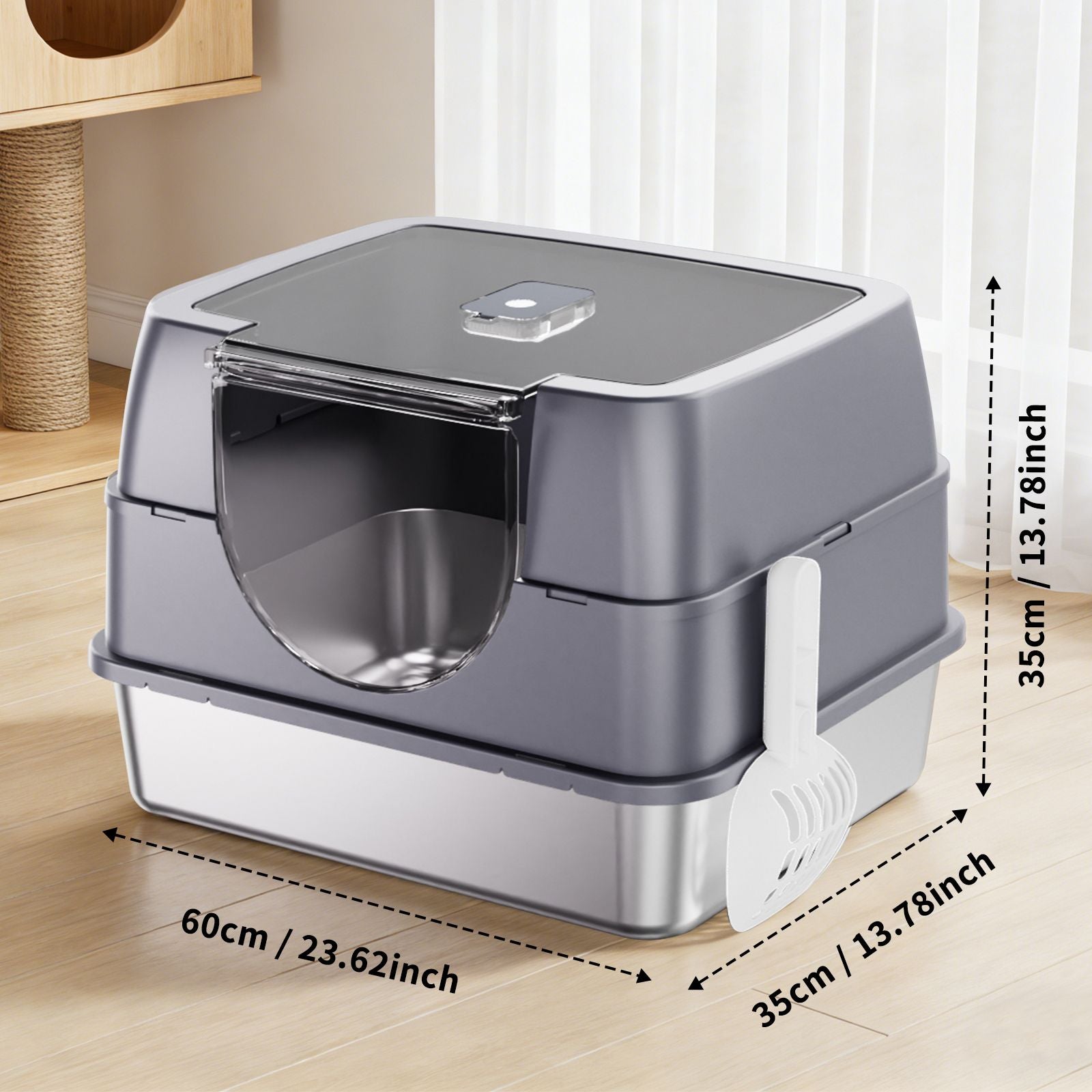 Galaxy stainless steel cat litter box, sturdy, durable, easy to clean, odorless, non stick to sand, a choice for cross-border quality New Era Fashion LLc