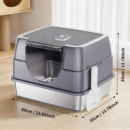 Galaxy stainless steel cat litter box, sturdy, durable, easy to clean, odorless, non stick to sand, a choice for cross-border quality New Era Fashion LLc