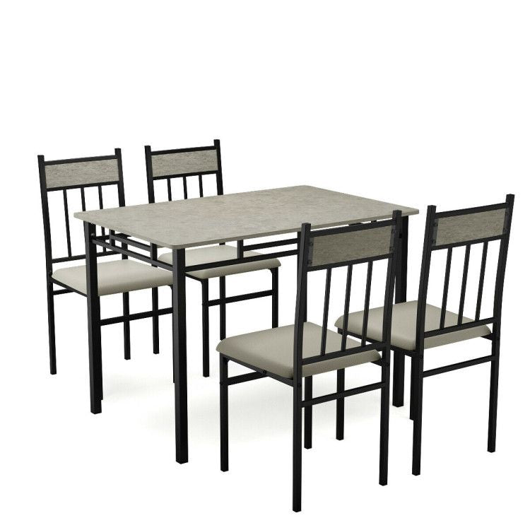 5 Pieces Faux Marble Dining Set Table New Era Fashion LLc