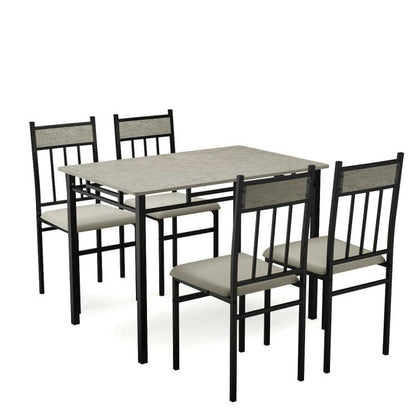 5 Pieces Faux Marble Dining Set Table New Era Fashion LLc