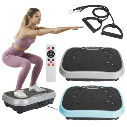 Vibration Exercise Machine With Resistant Bands Remote Control Whole Body Vibration Platform Workout Equipment Home Fitness Training Equipment For Weight Loss Fat Burner New Era Fashion LLc