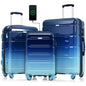 Luggage Set of 3, 20-inch with USB Port, Airline Certified Carry-on Luggage , ABS+PC Hard Shell Luggage with Spinner Wheels, Gradient Blue New Era Fashion LLc