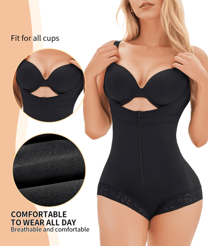 Women's Fajas Colombianas Shapewear for Women  Postpartum Tummy Control Bodysuit Full Body Shaper for Women Body Butt Lifter Panties  Zipper Straps Thong Bodysuit New Era Fashion LLc