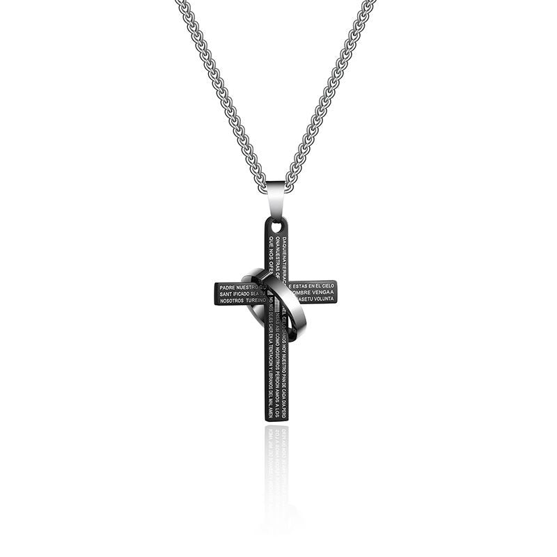 Light Wind Titanium Steel Cross Necklace Sweater Chain Cold New Era Fashion LLc