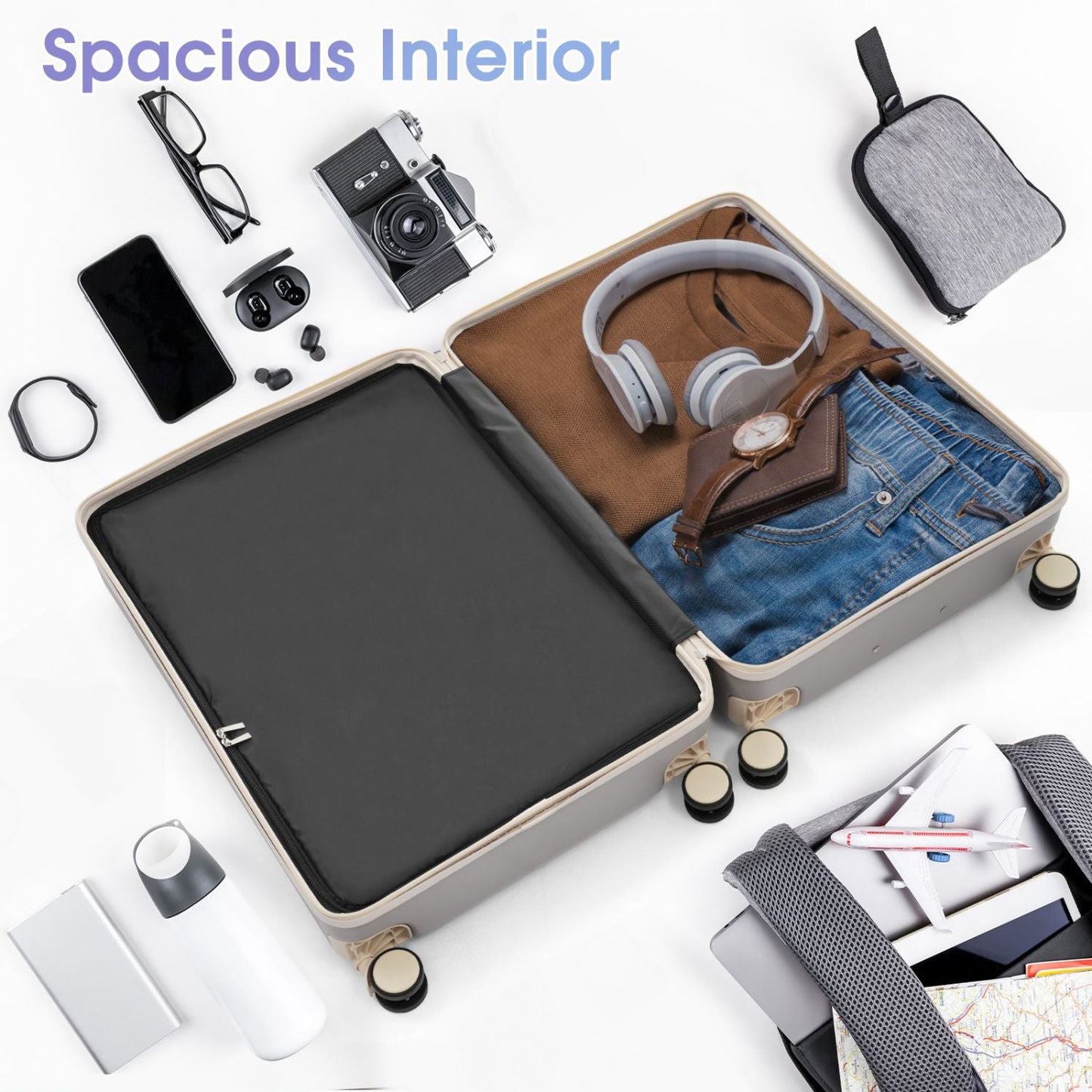 Luggage Set 3 Piece, Lightweight Durable ABS Suitcases with Spinner Wheels and TSA Lock, Carry-on & Checked Travel Luggage (20"/24"/28") New Era Fashion LLc