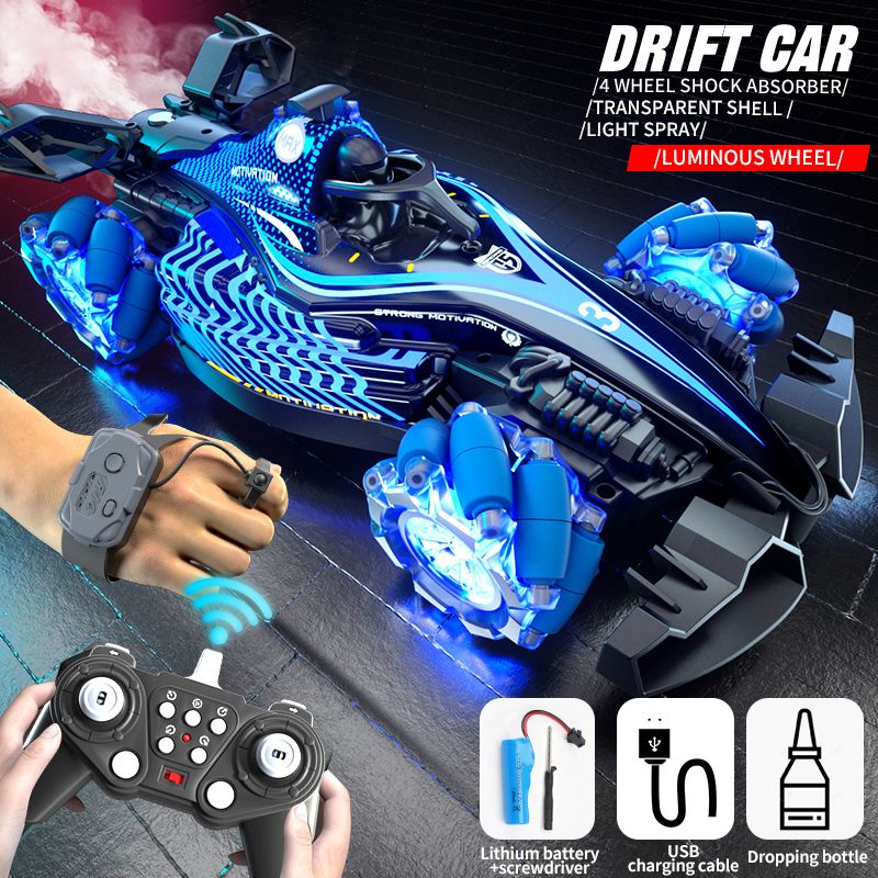 Remote control toy car F1 racing style, with music and light, the tail can be spray. New Era Fashion LLc