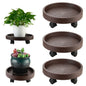 8 Pack Plant Caddy with Wheels Heavy Duty 12.2 Inch Plant Dolly with Locking Casters Rolling Plant Stand for Indoor Outdoor, Brown New Era Fashion LLc