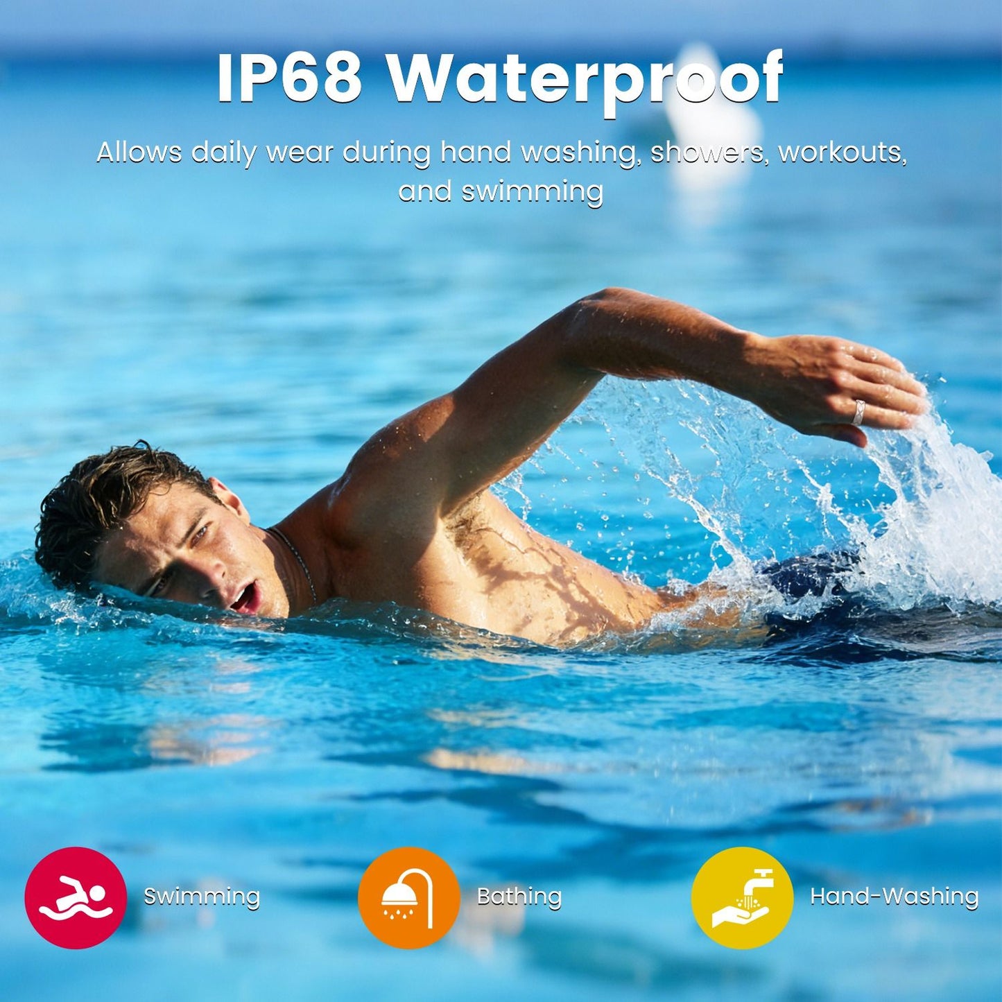 Size7/8/9/10 Options -- 1Pc Smart Ring Health Tracker Fitness/Sleep/Stress/HRV Tracker with Charging Case Magnetic Charging Cable for Women & Men Compatible with iOS & Android 7-Day Battery Life New Era Fashion LLc