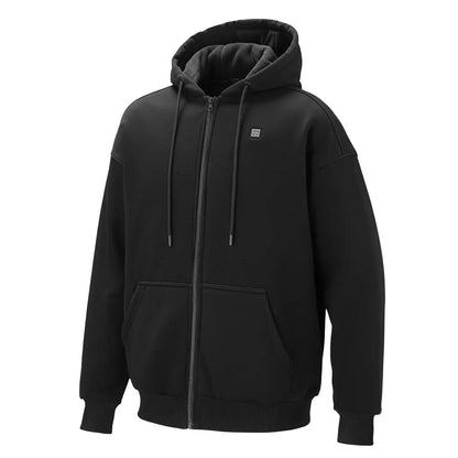 Heated Jacket Hoodie for Men Women, Heated Sweatshirt Unisex Full-Zip with 7.4V 16000mAh Power Bank Pack, 5 Heating Zones, 3 Temp Levels, 4-8H Warmth, for Winter Outdoor Camping, Black, XL Size New Era Fashion LLc