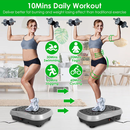 Vibration Exercise Machine With Resistant Bands Remote Control Whole Body Vibration Platform Workout Equipment Home Fitness Training Equipment For Weight Loss Fat Burner New Era Fashion LLc