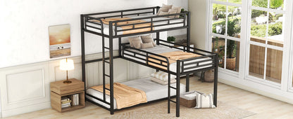 L-shaped Metal Triple Twin Size Bunk Bed New Era Fashion LLc