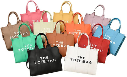 Roecytu PU Tote Bag for Women Simple Large-capacity Tote Bag Crossbody Tote Bag Messenger bag Handbag Zipper Fashion Tote Bag New Era Fashion LLc