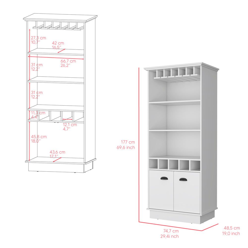 Bar Cabinet Taholah, Living Room, White New Era Fashion LLc