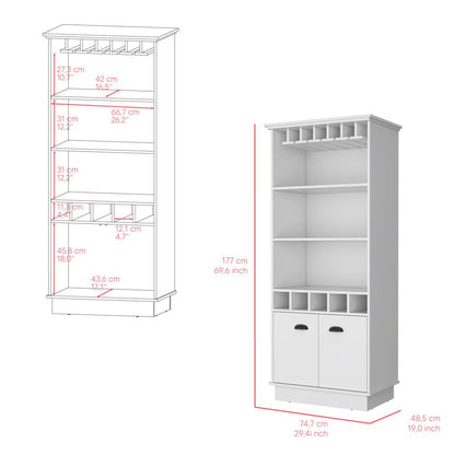 Bar Cabinet Taholah, Living Room, White New Era Fashion LLc