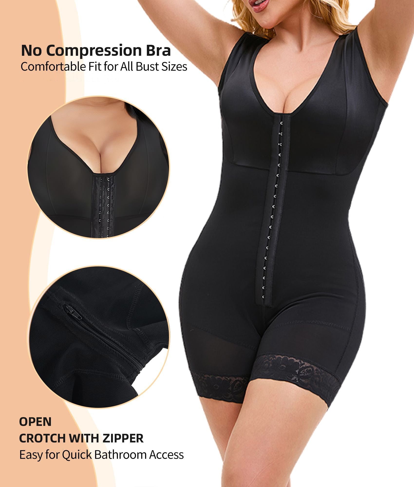 Fajas Colombianas Shapewear for Women Tummy Control Post Surgery Full Body Shaper Butt Lifter with Zipper Crotch skimsbodysuits solleonnewfajascurve elegant figure fajas melibelt bodysuitfajashaper New Era Fashion LLc