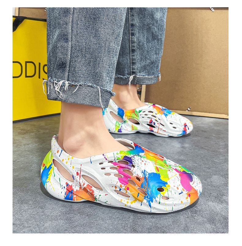 Clogs For Men; Men's hole shoes; hollow beach shoes; camouflage sandals; all inclusive personalized men's sandals New Era Fashion LLc