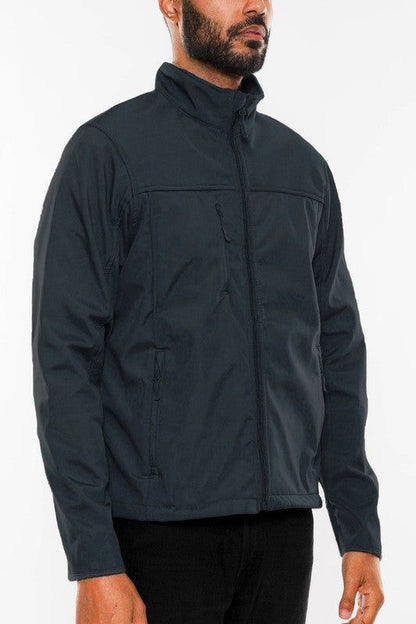 Mens Solid Soft Shell Storm Tech Jacket Coat New Era Fashion LLc