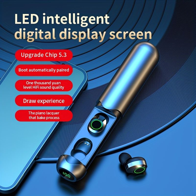 True Wireless Stereo Earbuds; HD Display HiFi Sound Quality; Waterproof Headset Earphone Mini For Smartphones New Era Fashion LLc