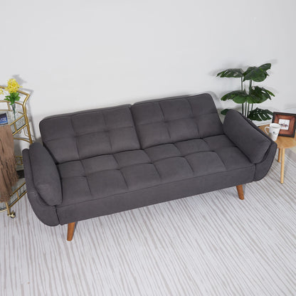 75" Flared Arm Convertible Sleeper Sofa-Dark Gray New Era Fashion LLc