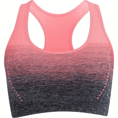 1pc/2pcs/3pcsMedium Support Two Tone Racer Back Sports Bra, Fitness Workout Running Yoga Bra New Era Fashion LLc