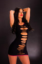 Naughty Girl Dress with Holes &amp; Piping Black O/S New Era Fashion LLc