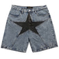 Trendy Harajuku Oversized Denim Shorts for Men - Casual Hip Hop Patchwork Design - Summer Streetwear Blue Jeans New Era Fashion LLc