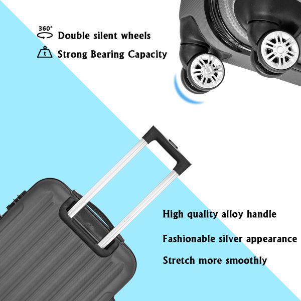 3-in-1 Multifunctional Large Capacity Traveling Storage Suitcase Luggage Set Dark Gray New Era Fashion LLc