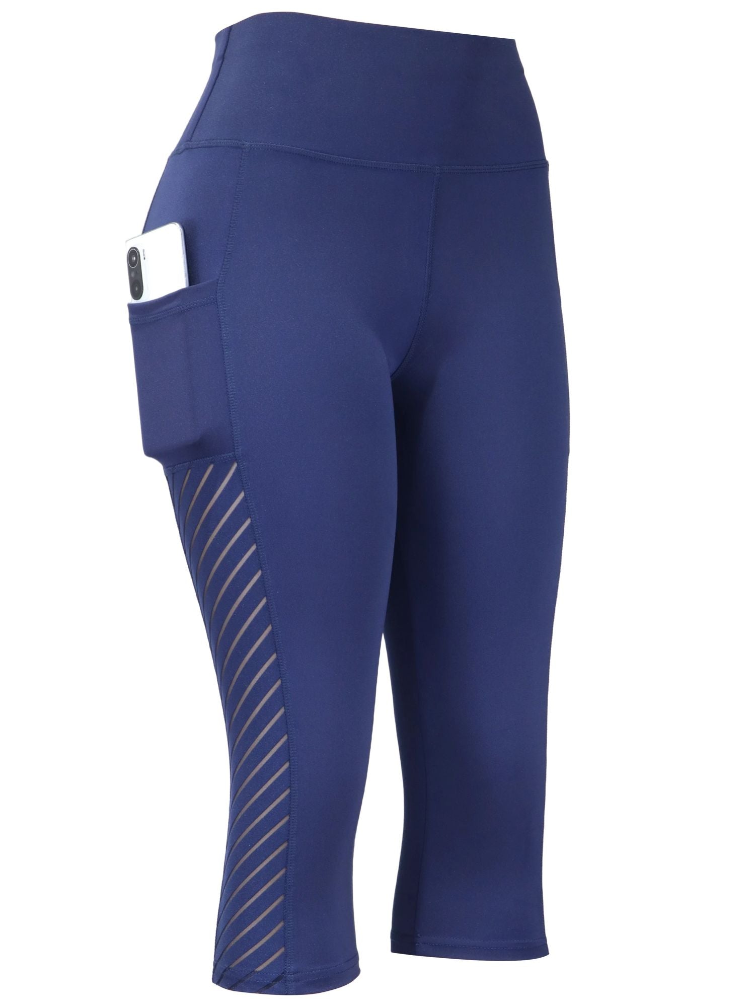 High Waist Yoga Capri Pants, Tummy Control Sports Legging Capri For Women With Out Pockets And Mesh Design New Era Fashion LLc