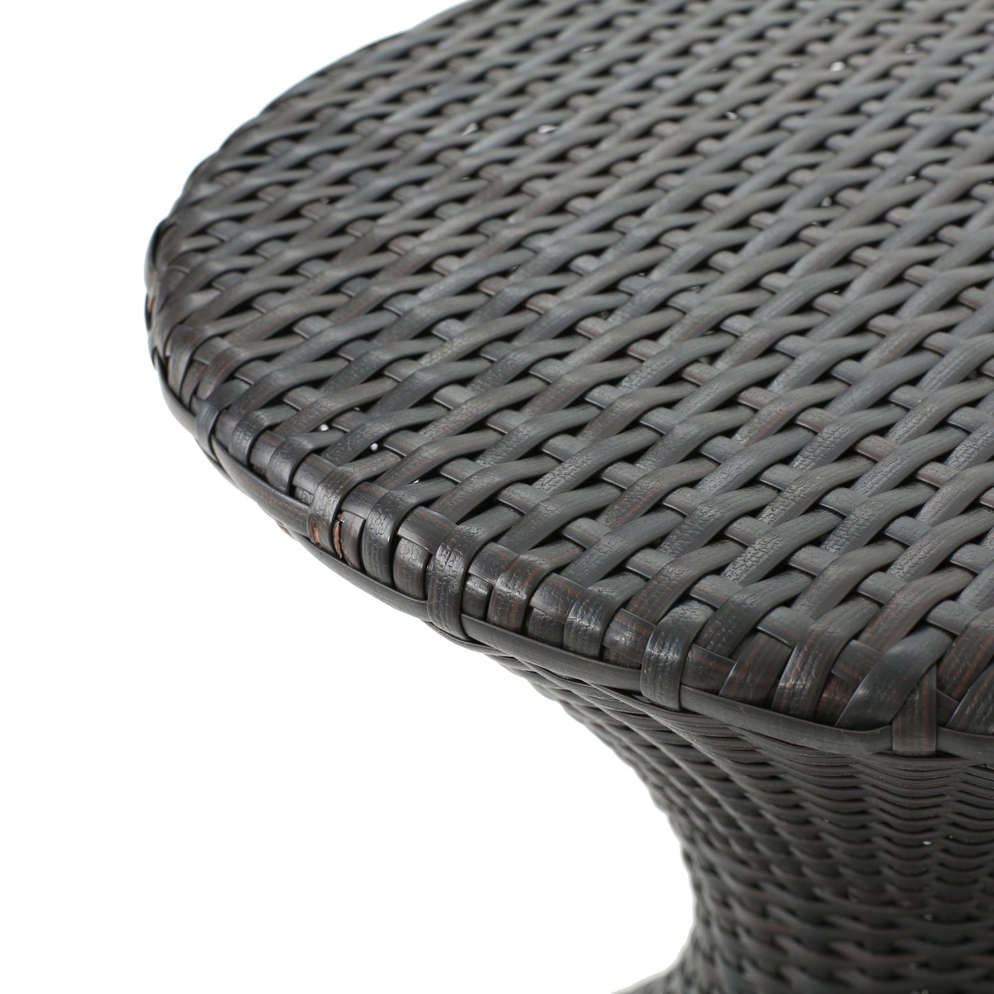 Outdoor 16-inch Multi-brown Wicker Hourgla Side Table New Era Fashion LLc