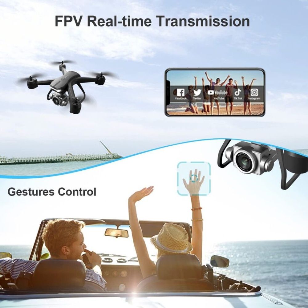 2026 Professional Drone 6K HD Dual Camera Wifi FPV Portable RC Quadcopter 2 BATTERY,Drones suitable for adults/beginners.Logistics is randomly sent by UPS/UNI/USPS/.GOFO New Era Fashion LLc