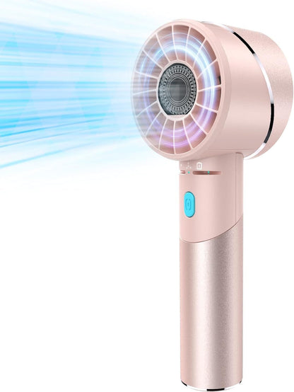 Handheld Fan, Mini Small Portable Turbo Fan, Rechargeable with 4 High Speeds Personal Fans, Max 16H Runtime, For Travel, Office, Outdoor - New Era Fashion LLc