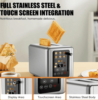 Retro Stainless Steel Toaster with 6 Browning Levels & 3 Functions - Perfect for Defrosting, Reheating, & Cancelling New Era Fashion LLc