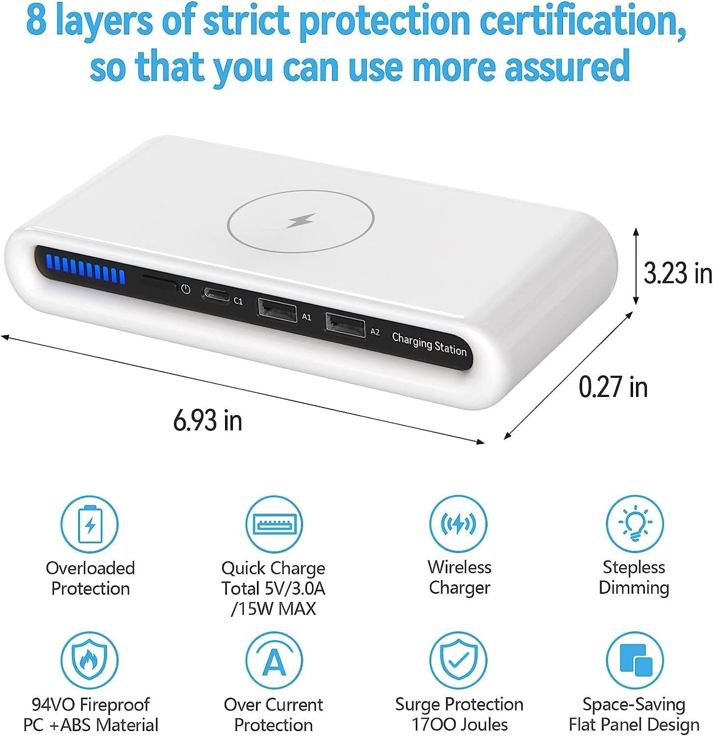 Wireless Charger 30W USB Wireless Charging Station for Multiple Device with USB C Ports Compatible for iPhone 14/13/12/Pro Max Google Pixel New Era Fashion LLc