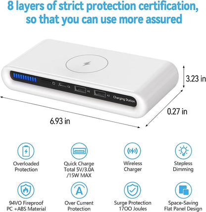 Wireless Charger 30W USB Wireless Charging Station for Multiple Device with USB C Ports Compatible for iPhone 14/13/12/Pro Max Google Pixel New Era Fashion LLc