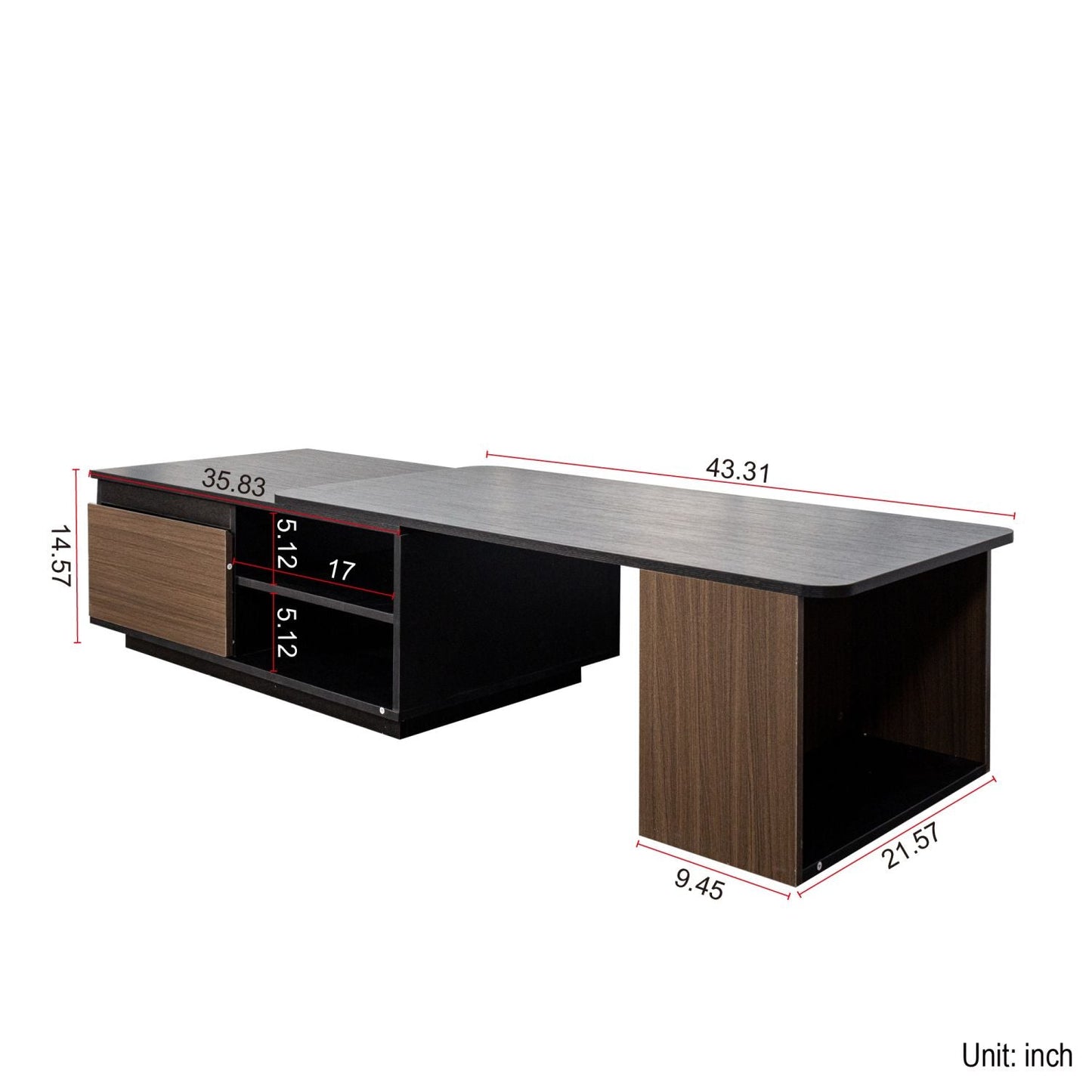 Versatile Extendable Wood Coffee Table with Adjustable Length & Dual Storage Drawers for Modern Living Rooms New Era Fashion LLc