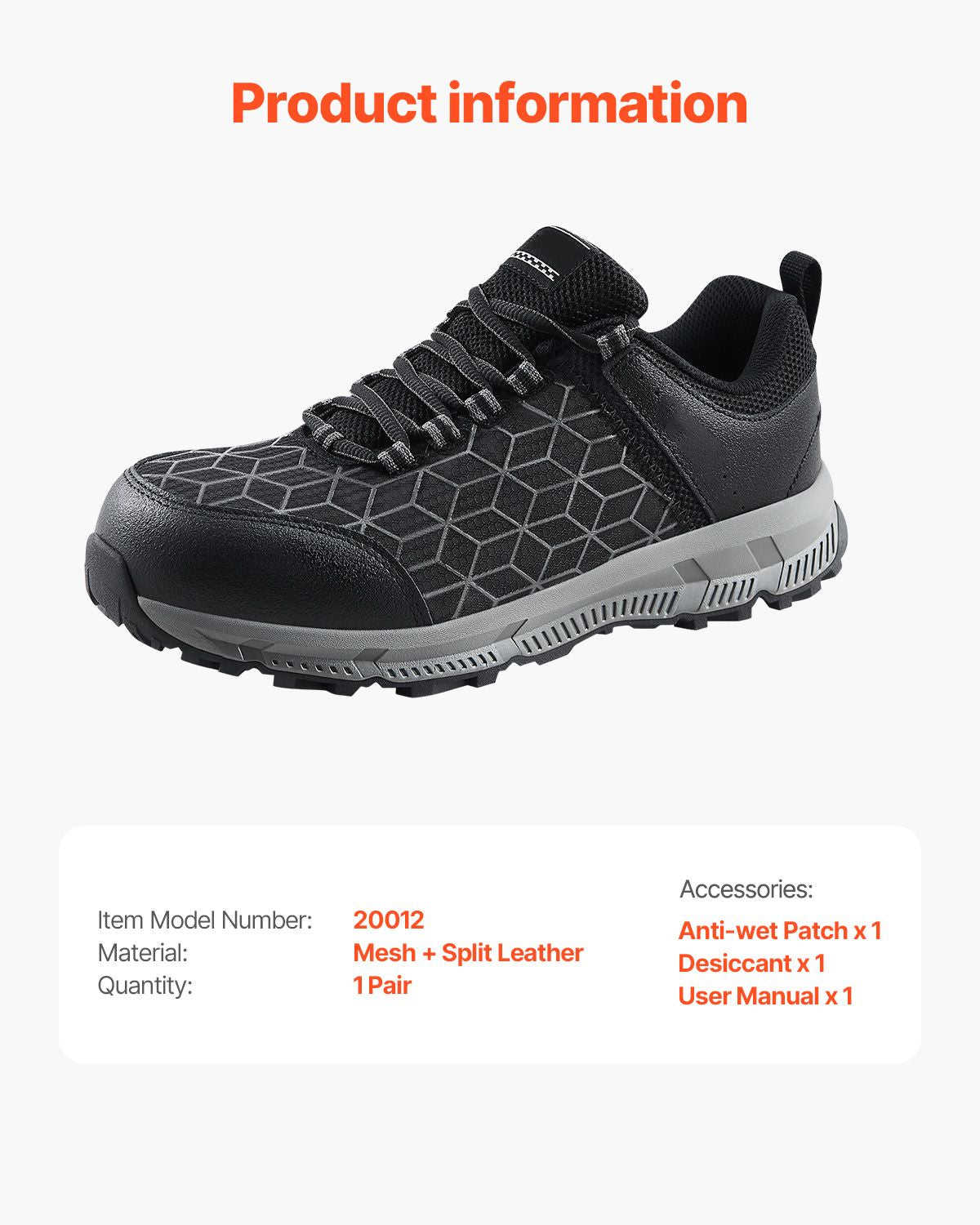 Steel Toe Shoes for Men, US Size 8.5 Wide, Men's Cushion Sport Safety Toe Athletic Work Shoe, Indestructible Safety Sneakers Lightweight,Breathable Industry Construction Work Shoes, Black New Era Fashion LLc