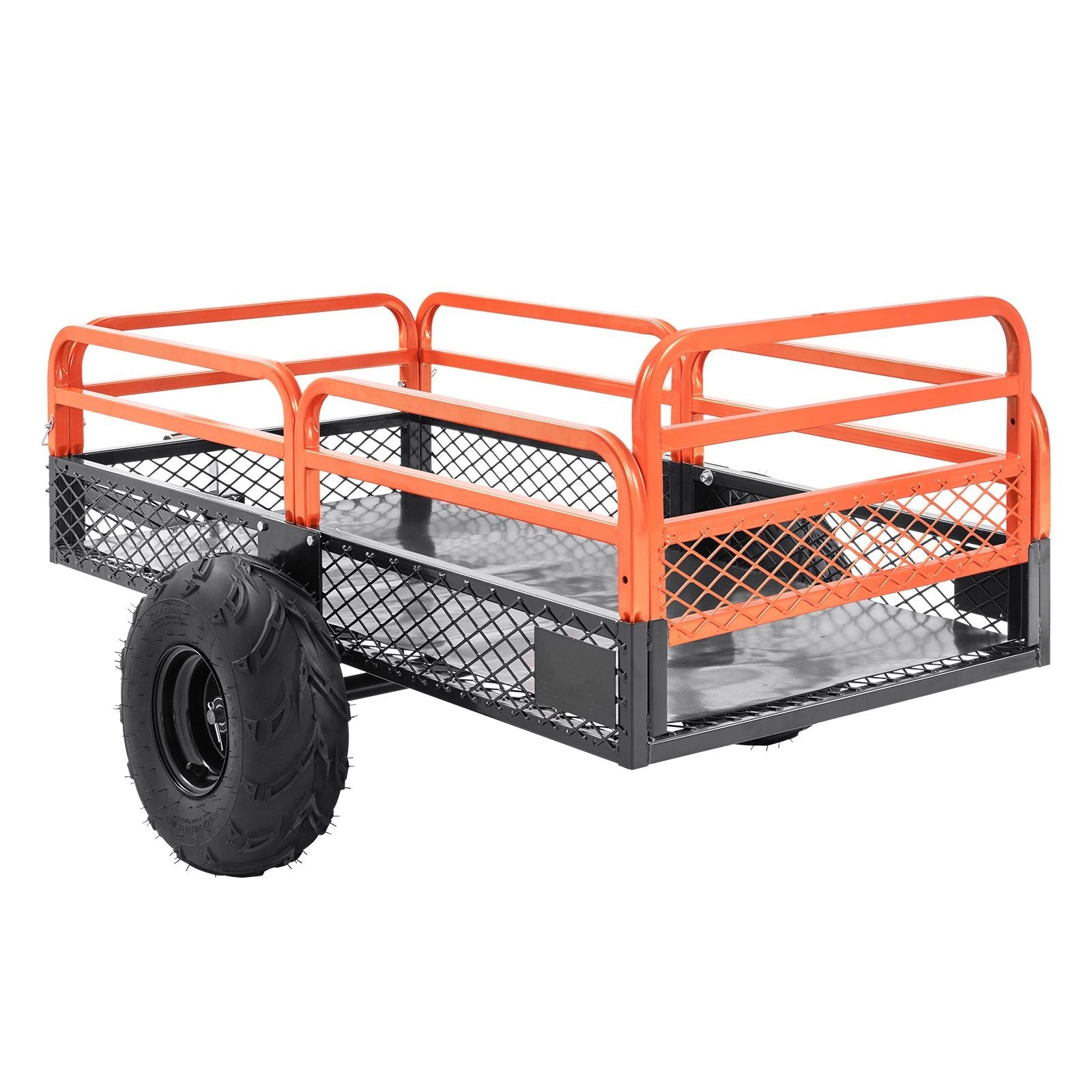 Heavy Duty Steel ATV Dump Trailer, 1500-Pound Load Capacity 15 Cubic Feet, Tow Behind Dump Cart Garden Trailer, with Removable Sides and 2 Tires, for Mowers, Tractors, ATV, UTV New Era Fashion LLc