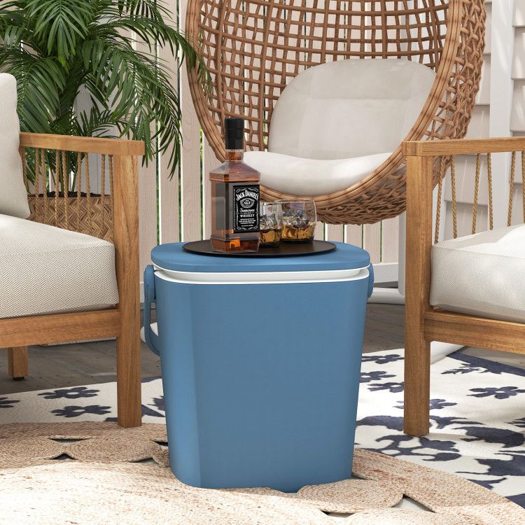 3-in-1 Portable Cooler Bar Table with Bottle Opener and Lift Top Lid for Camping Poolside New Era Fashion LLc