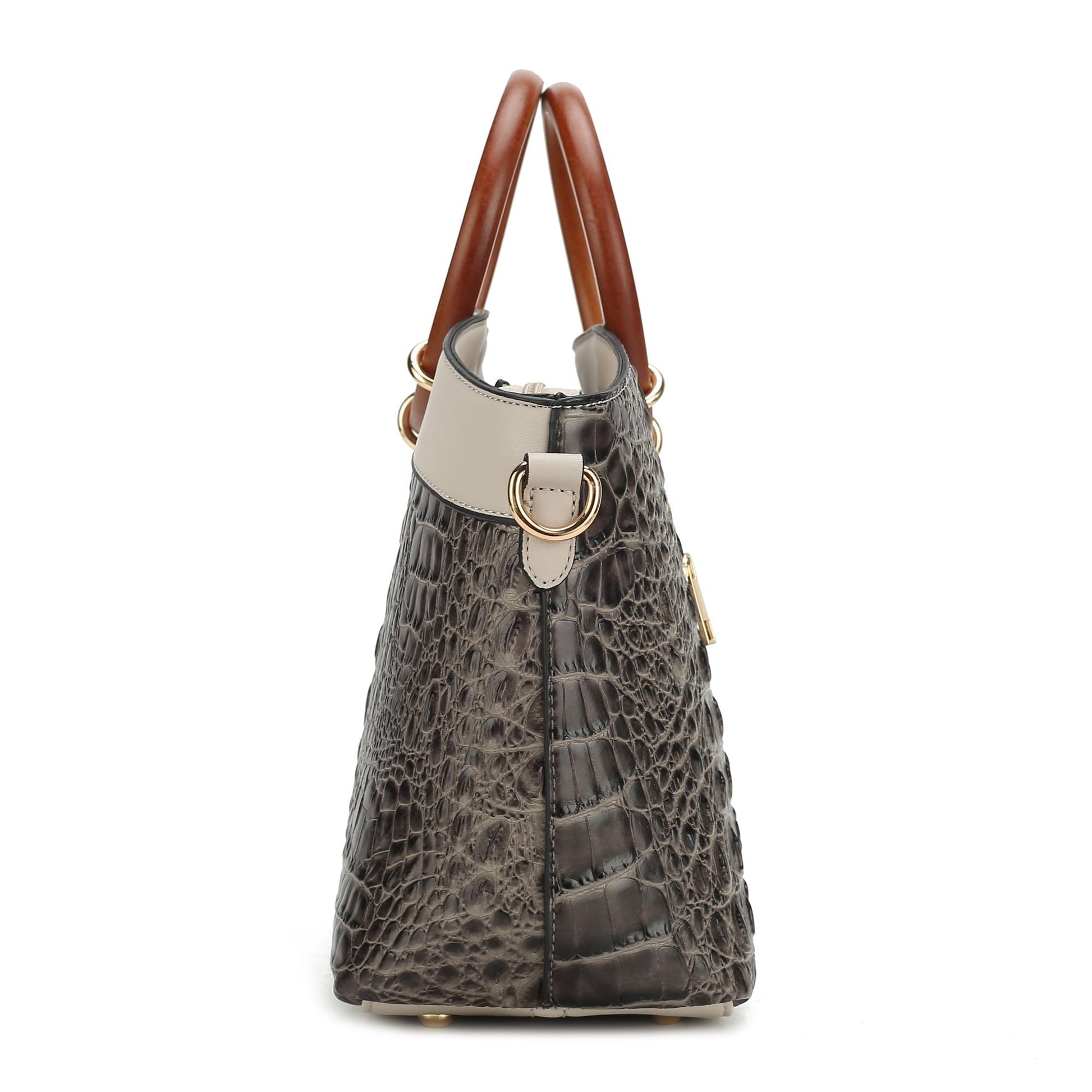 MKF Collection Phoebe Faux Crocodile Embossed Vegan Leather Women Tote with Wristlet Wallet Bag by Mia k New Era Fashion LLc