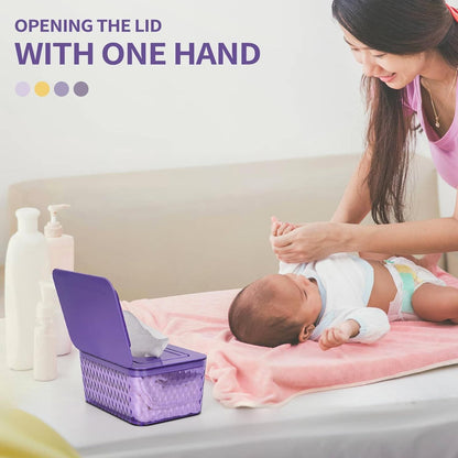 Wipes Dispenser, One-Handed Operation Wipe Holder for Baby & Adult, Seal-Designed Wipes Container for Bathroom Keep Diaper Wipes Fresh New Era Fashion LLc