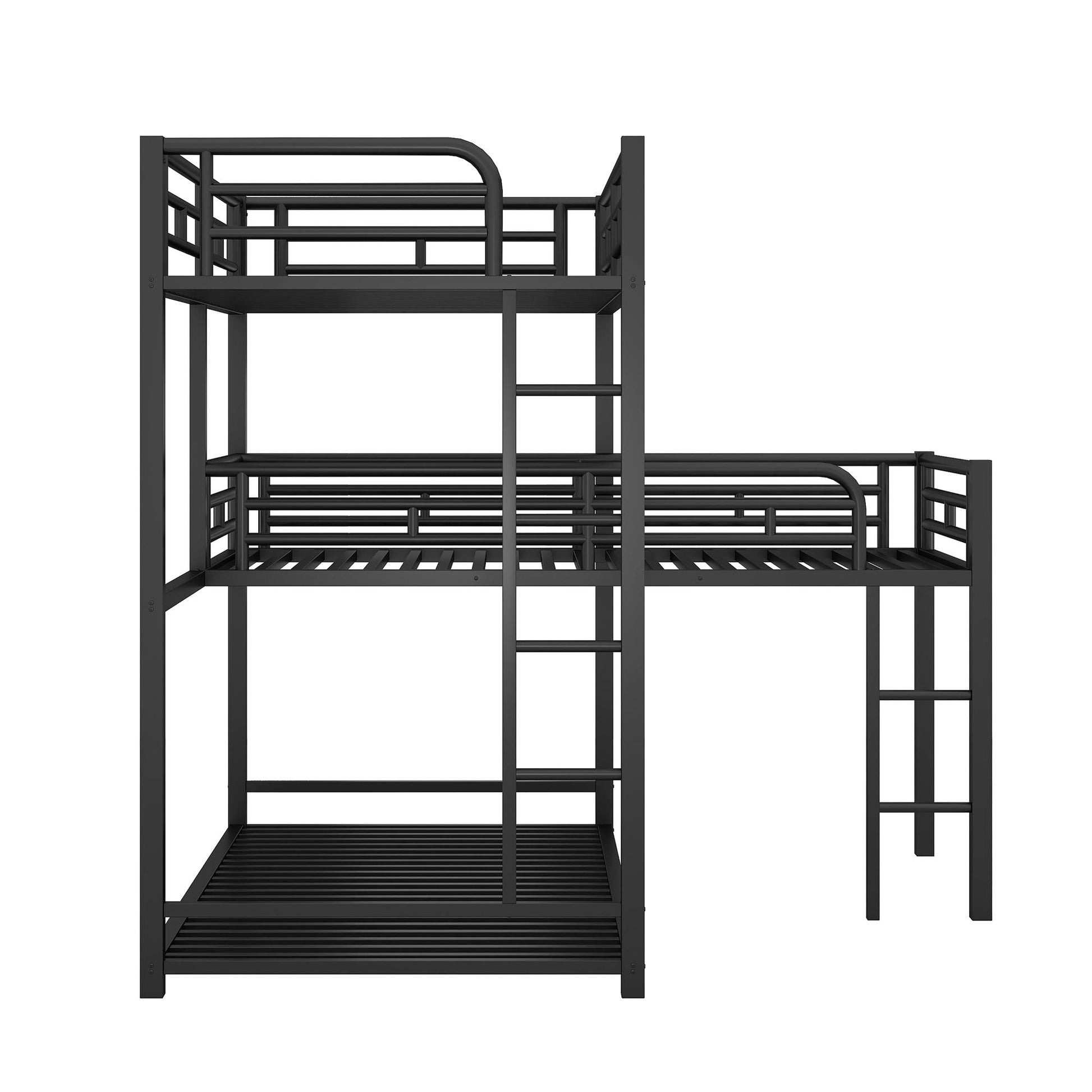 L-shaped Metal Triple Twin Size Bunk Bed New Era Fashion LLc