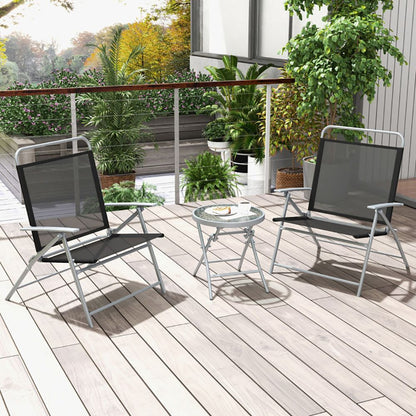 3 Pieces Patio Folding Chair Set Outdoor Metal Conversation Set New Era Fashion LLc
