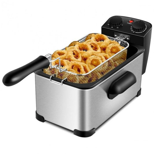 3.2 Quart Electric Stainless Steel Deep Fryer with Timer New Era Fashion LLc