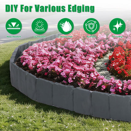 Flexible Cobblestone Landscape Edging, Weather Resistant PVC Garden Border Edging with Spikes & Shovel, Interlocking No Dig Lawn Edging for Yard Flower Bed Pathway New Era Fashion LLc
