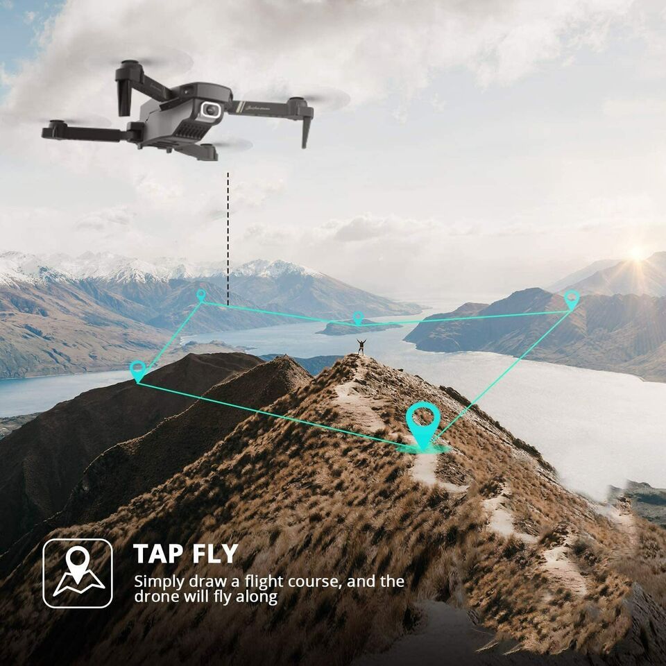 4DRC V4 Drone with 1080P HD Camera for Adults and Kids, Foldable Quadcopter with Wide Angle FPV Live Video, Trajectory Flight, App Control,Optical Flow, Altitude Hold and 2 Modular Batteries New Era Fashion LLc