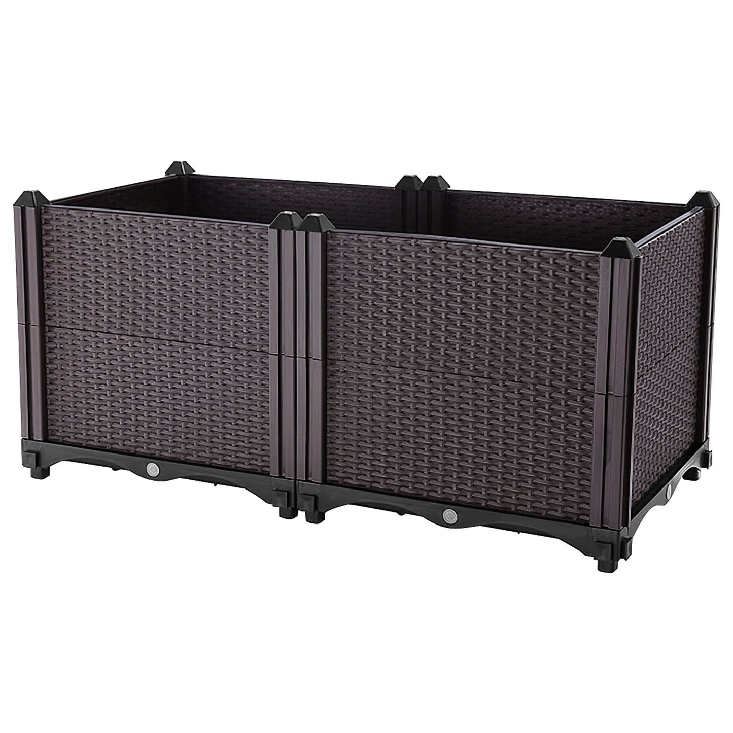 Raised Garden Bed with Self-watering System Rectangle Garden Planter for Garden Patio Balcony Elevated Planter Box for Flowers Vegetables Herbs New Era Fashion LLc