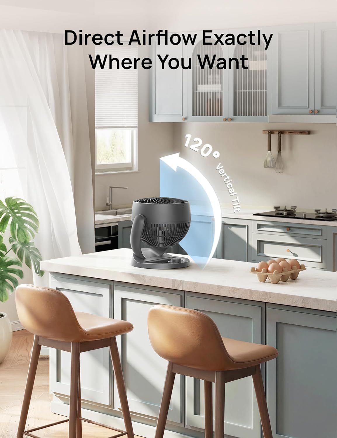 Fan for Bedroom, 12 Inches, 70ft Powerful Airflow, 25db Quiet Table Air Circulator Fans for Whole Room, 120° Adjustable Tilt, 3 Speeds, Desktop Fan for Home, Office, Kitchen New Era Fashion LLc