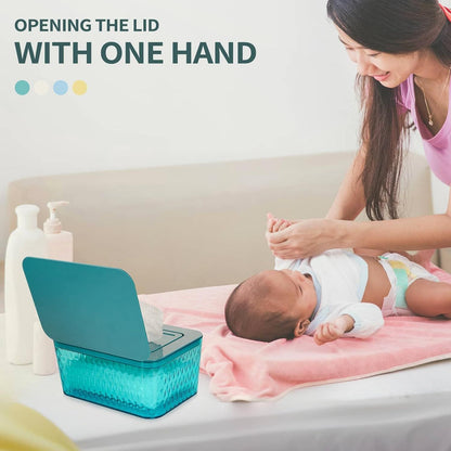 Wipes Dispenser, One-Handed Operation Wipe Holder for Baby & Adult, Seal-Designed Wipes Container for Bathroom Keep Diaper Wipes Fresh New Era Fashion LLc